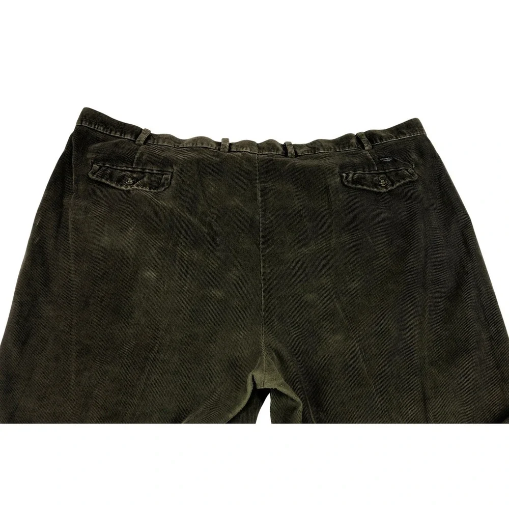Dockers Mens 56x32 Pleated Corduroy Pants Olive Green Vintage 2000s Big and Tall - Picture 7 of 9
